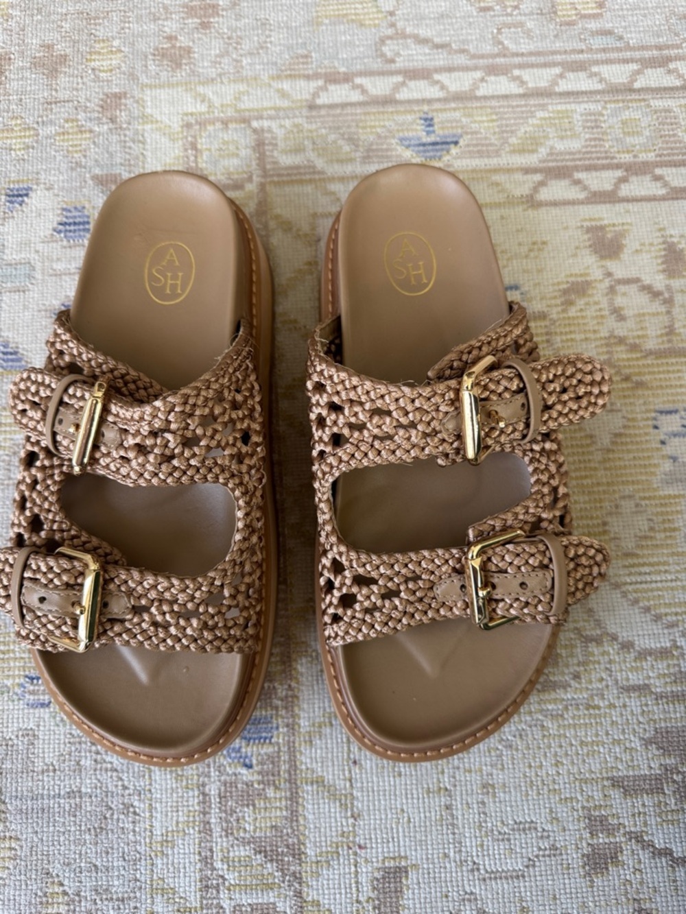 ASH ASH Ursula Platform Sandal - Beige Size 39